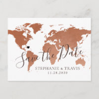 Copper Map Destination Wedding Save the Date