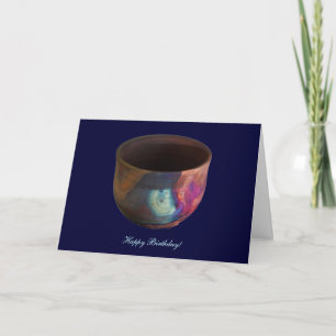Copper Matt Raku - Happy Birthday Card