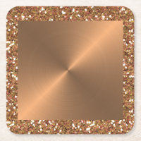 Copper Metal Look Circular Metallic Glitter Glam