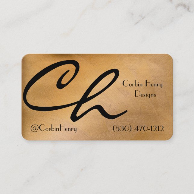 Copper Metallic Business Cards (Front)