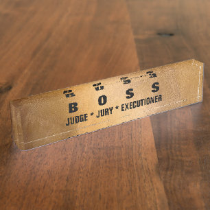 Copper Metallic Elegant Funny Desk Nameplates. Nameplate