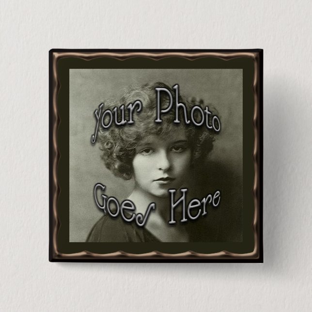 Copper Metallic Frame Template 2 Inch Square Button (Front)