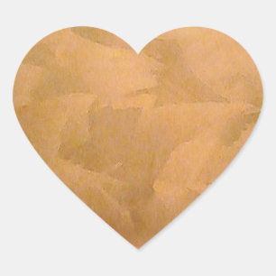 Copper Metallic Hand Brushed Heart Sticker
