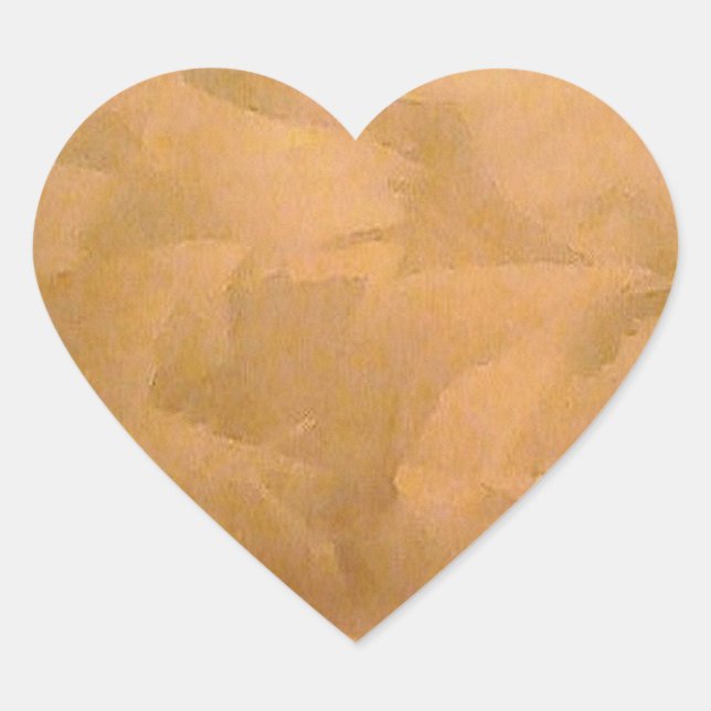 Copper Metallic Hand Brushed Heart Sticker (Front)