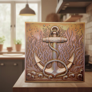 Copper Metallic Iridescent Anchor ID1223 Tile