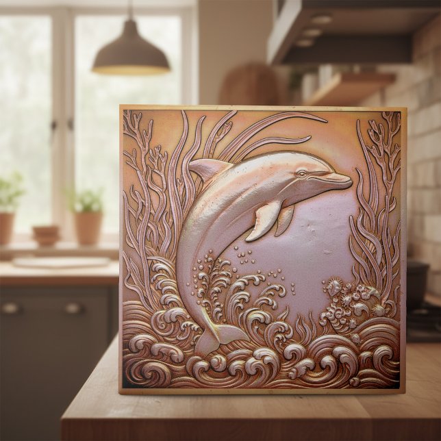 Copper Metallic Iridescent Dolphin ID1223 Tile (Creator Uploaded)