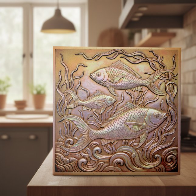 Copper Metallic Iridescent Fish D1223 Tile (Creator Uploaded)