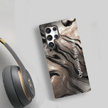 Copper Metallic Pattern Samsung Galaxy Case<br><div class="desc">This luxe look Samsung phone case is ready for your name or other personalized text. Created in a swirled metallic look pattern of black and copper tone colours with room for your name or other text optional. Choose from a variety of sizes and models in the drop down menu.</div>