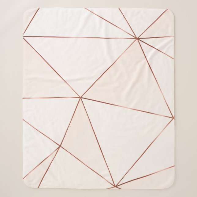 Copper metallic polygonal texture with bronze glit sherpa blanket (Front)