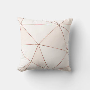 Copper metallic polygonal texture with bronze glit throw pillow