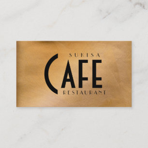 Copper Metallic Restaurant Business Card