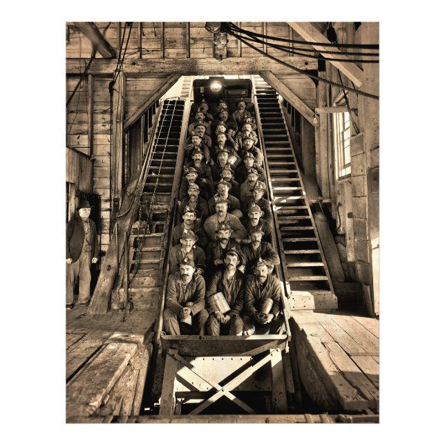 Copper Miners Ready to Descend Shaft No. 2 - 1905 Photo Print (Front)
