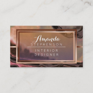 Copper Modern Watercolor Interior Design Business Card