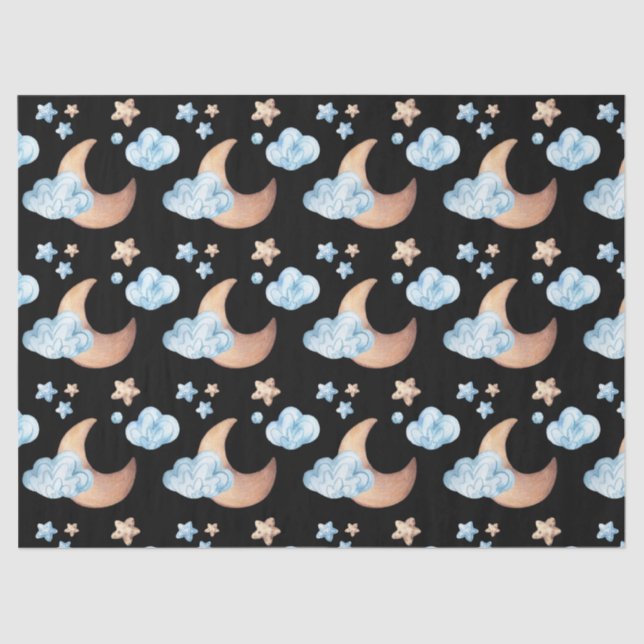 Copper Moon and Stars Pattern Tissue Paper (Front)