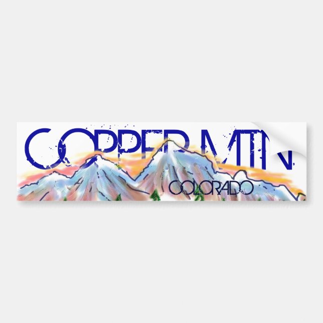 Copper Mountain Colorado artistic mountain sticker (Front)