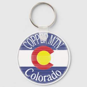 Copper Mountain Colorado circle flag keychain