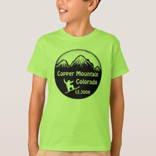 Copper Mountain Colorado green boys snowboard tee