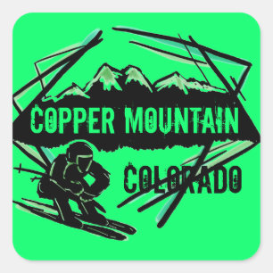 Copper Mountain Colorado green ski stickers