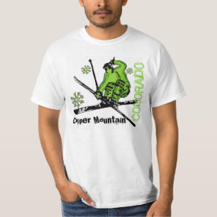 Copper Mountain Colorado green skier value tee