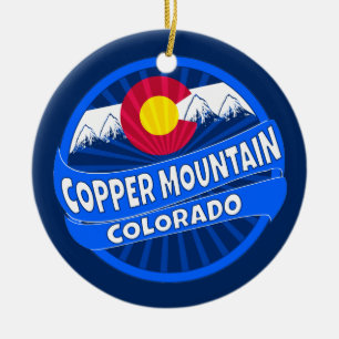 Copper mountain Colorado mountain burst ornament