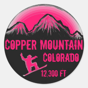 Copper Mountain Colorado pink snowboard stickers