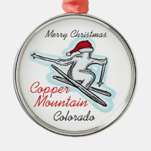 Copper Mountain Colorado santa skier ornament