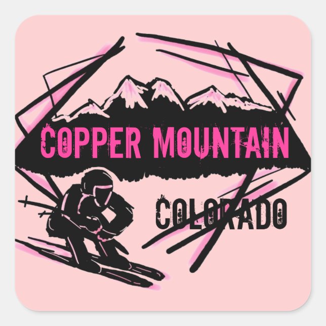 Copper Mountain Colorado ski pink stickers (Front)