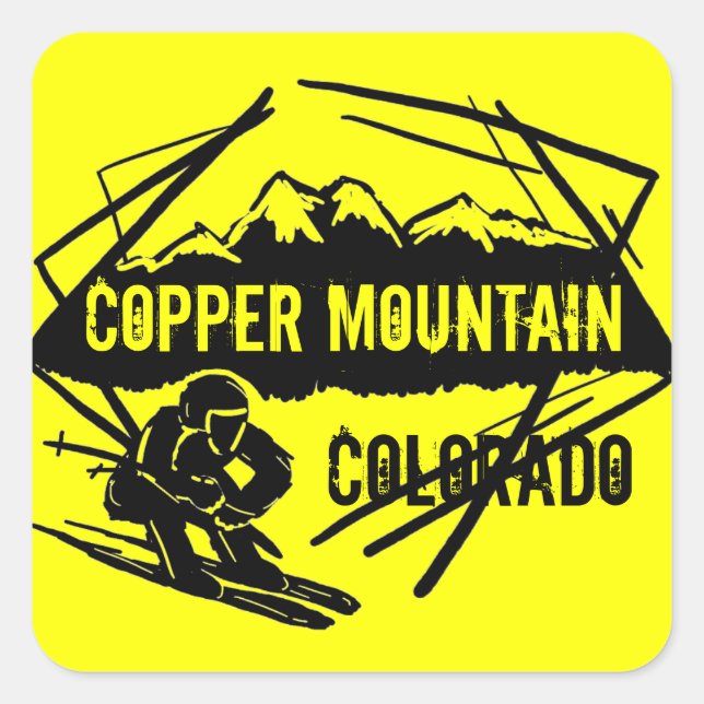 Copper Mountain Colorado ski yellow stickers (Front)