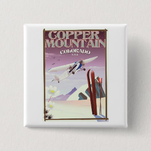 Copper Mountain colorado vintage poster 2 Inch Square Button
