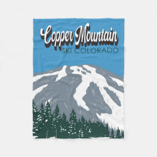 Copper Mountain Ski Area Colorado Vintage Fleece Blanket