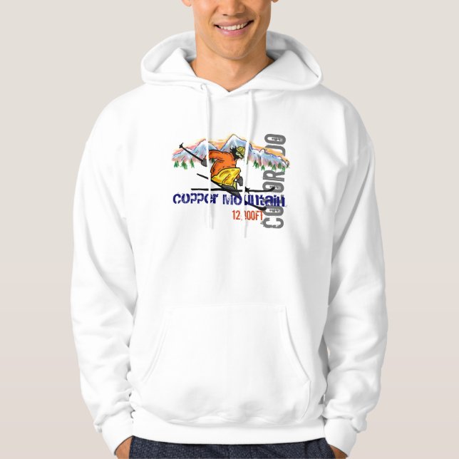 Copper Mountain ski elevation guys hoodie (Front)