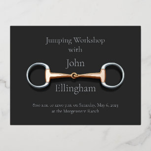 Copper Mouth Eggbutt Snaffle Bit Equestrian Event Foil Invitation Postcard