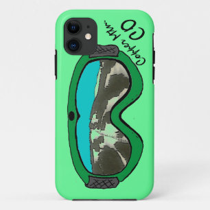 Copper Mtn Colorado green goggle art iphone 5 iPhone 11 Case