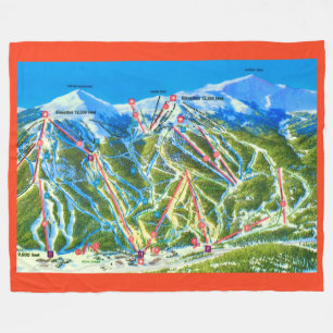Copper Mtn Ski Slopes Fleece Blanket