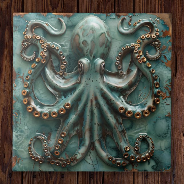 Copper Octopus Teal Tile (Creator Uploaded)