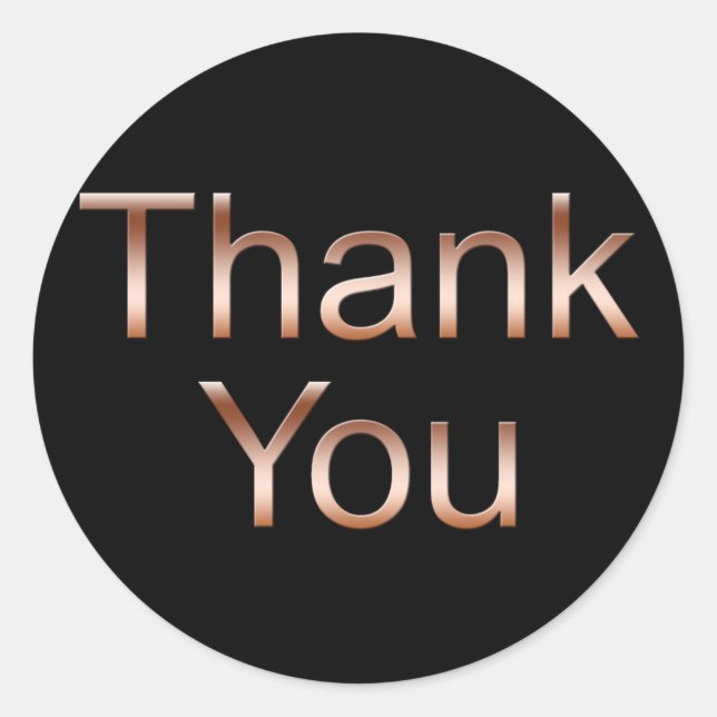 Copper on BlackThank You Stickers (Front)