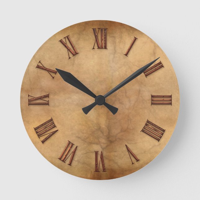 Copper on Parchment-effect Modern Art Clock (Front)