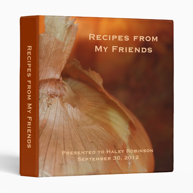 Copper Onion Recipe Binder (Front/Spine)