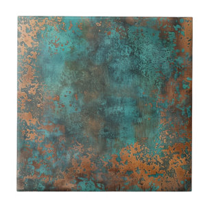Copper Patina Metallic Rustic  Tile