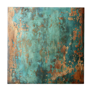 Copper Patina Metallic Rustic  Tile