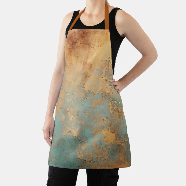 Copper Patina Rustic Metallic  Apron (Insitu)