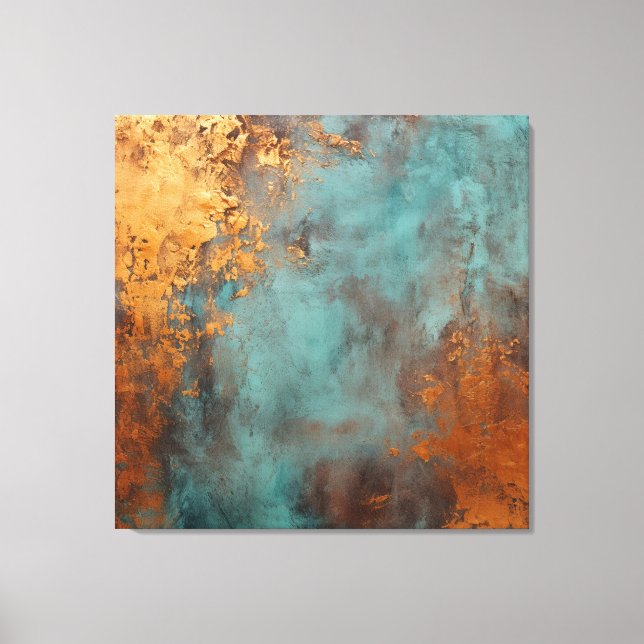 Copper Patina Rustic Metallic  Canvas Print (Front)