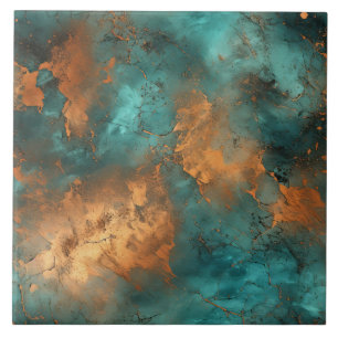 Copper Patina Rustic Metallic ceramic tile 