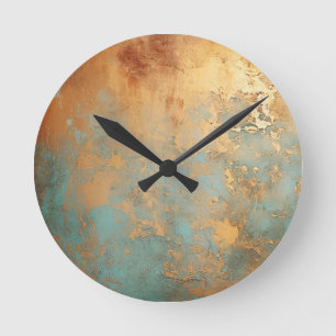 Copper Patina Rustic Round Clock
