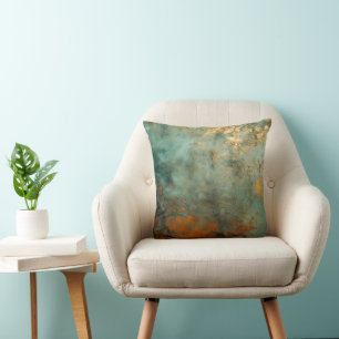 Copper Patina Rustic Throw Pillow