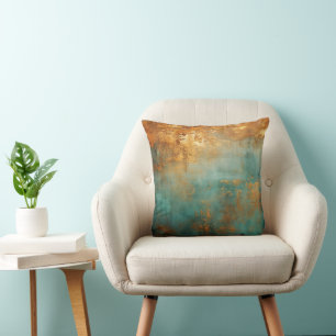 Copper Patina Rustic Throw Pillow