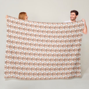 Copper Penny Coin Pattern – Lincoln Cent Design Fleece Blanket