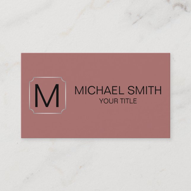 Copper penny colour background business card (Front)