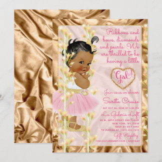 Copper Pink & Gold Baby Girl Baby Shower Invitation