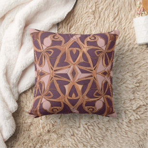copper purple throw pillow